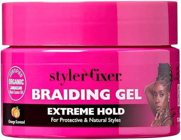 Red by Kiss Braiding Gel Extreme Hold Styler Fixer for Box Braids & Cornrows, Hydrating, Conditioning, Long-Lasting Frizz Control, 4C Moisturizing, Nourishing High Shine (1 fl. oz.) - Image 1