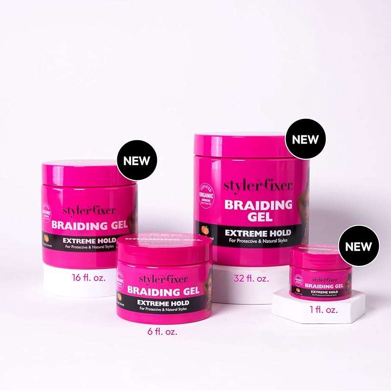 Red by Kiss Braiding Gel Extreme Hold Styler Fixer for Box Braids & Cornrows, Hydrating, Conditioning, Long-Lasting Frizz Control, 4C Moisturizing, Nourishing High Shine (1 fl. oz.) - Image 5