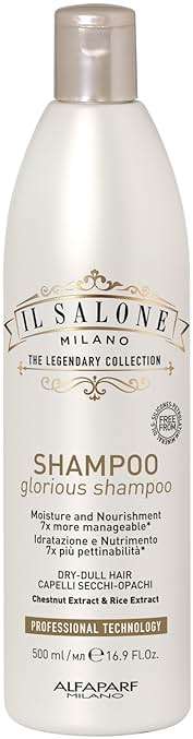Il Salone Milano Glorious Moisturizing Shampoo for Dry Hair - Adds Shine and Softness to Dull Hair - Repairs and Protects - Professional Hydrating Shampoo - Made in Italy - Vegan (16.9 oz / 500ml) - Image 1
