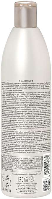 Il Salone Milano Glorious Moisturizing Shampoo for Dry Hair - Adds Shine and Softness to Dull Hair - Repairs and Protects - Professional Hydrating Shampoo - Made in Italy - Vegan (16.9 oz / 500ml) - Image 2