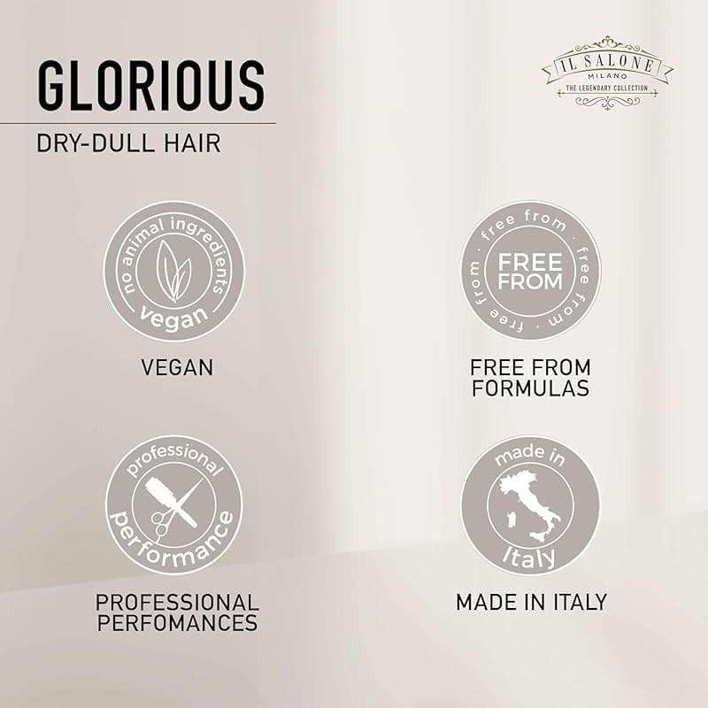 Il Salone Milano Glorious Moisturizing Shampoo for Dry Hair - Adds Shine and Softness to Dull Hair - Repairs and Protects - Professional Hydrating Shampoo - Made in Italy - Vegan (16.9 oz / 500ml) - Image 4