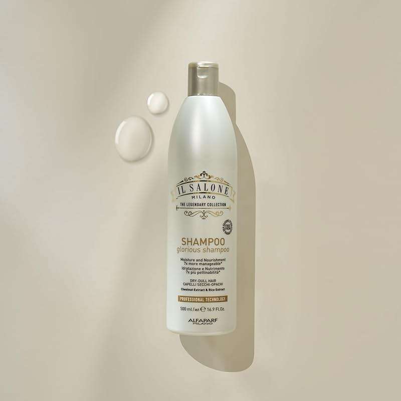 Il Salone Milano Glorious Moisturizing Shampoo for Dry Hair - Adds Shine and Softness to Dull Hair - Repairs and Protects - Professional Hydrating Shampoo - Made in Italy - Vegan (16.9 oz / 500ml) - Image 10
