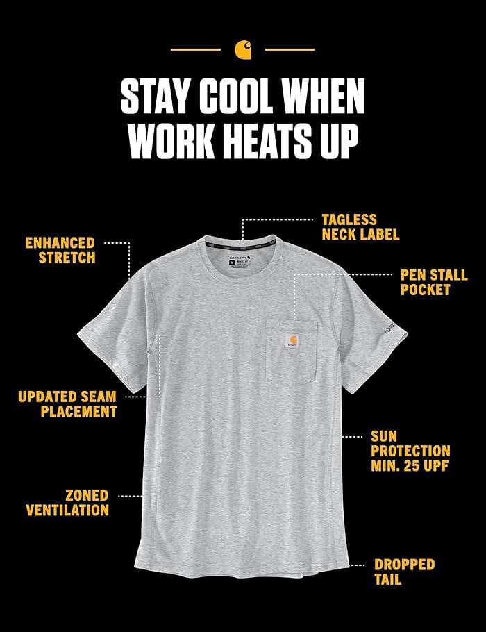 Carhartt Men's Force Relaxed Fit Midweight Short-Sleeve Pocket T-Shirt - Image 2
