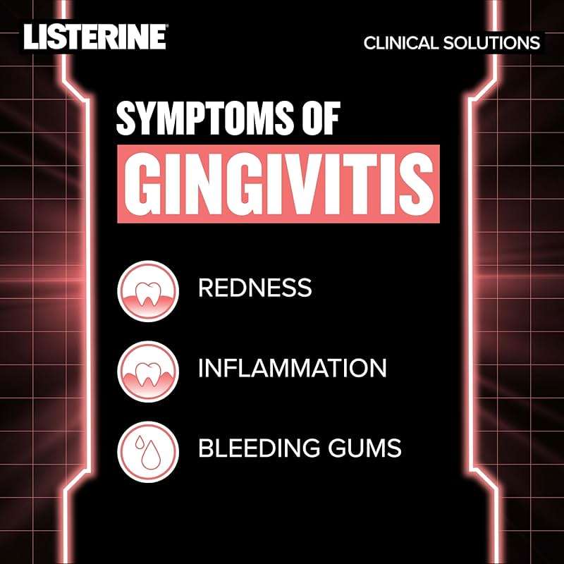 Listerine Clinical Solutions Mouthwash Gum Health Antiseptic, Antigingivitis and Antiplaque Oral Rinse Helps Prevent Buildup and Immediately Kills Germs for Healthier Gums, ICY Mint, 500 mL - Image 2