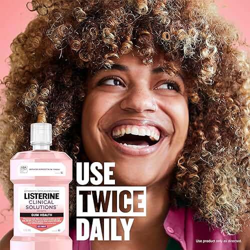 Listerine Clinical Solutions Mouthwash Gum Health Antiseptic, Antigingivitis and Antiplaque Oral Rinse Helps Prevent Buildup and Immediately Kills Germs for Healthier Gums, ICY Mint, 500 mL - Image 5