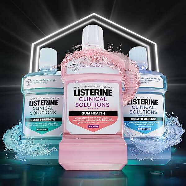 Listerine Clinical Solutions Mouthwash Gum Health Antiseptic, Antigingivitis and Antiplaque Oral Rinse Helps Prevent Buildup and Immediately Kills Germs for Healthier Gums, ICY Mint, 500 mL - Image 7