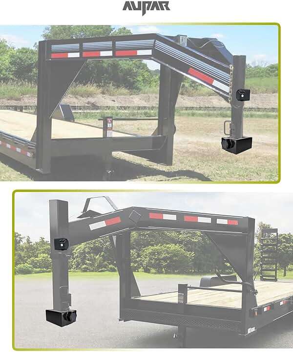 Aupar Patent-Designed Gooseneck Trailer Lock Kit Fit for Most 7-Inch Bottom Plate Couplers, Heavy Duty Trailer Lock Fit Square & Round Trailer Tube - Black - Image 6