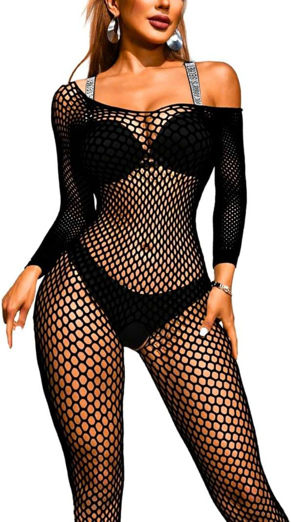 Kaei&Shi Fishnet Bodysuit, Rave Outfits, Backless Bodystocking - Image 1