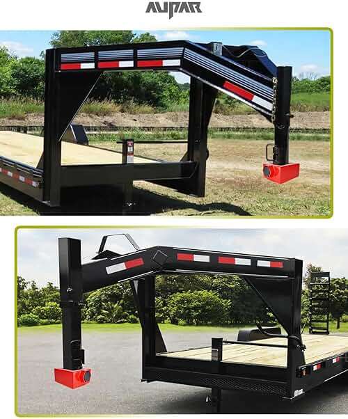 Aupar Patent-Designed Gooseneck Trailer Lock - Fit Most 7-Inch Bottom Plate Couplers, Heavy Duty Lock for Square & Round Trailer Tube - Red - Image 6