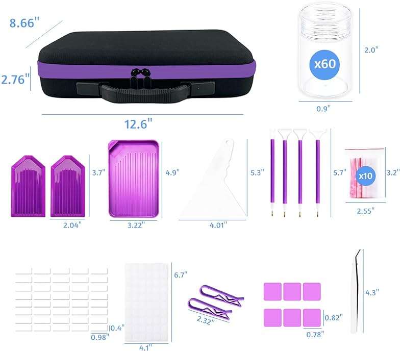 LIRUNQIU Diamond Painting Storage Containers, 60 Slots Diamond Art Accessories and Tools Kits Storage Box(Black) - Image 3