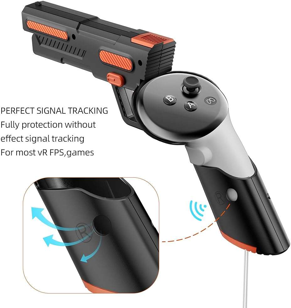 APEXINNO VR Gun Stock Cover for Meta Quest 3 & Quest 3S Controllers, P-istol Grips for Oculus Quest 3/3S, Enhanced FPS Game Feel with Realistic Holding, Handle Shell Case Protector - Image 3