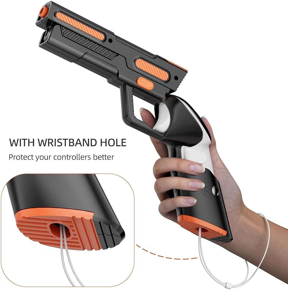 APEXINNO VR Gun Stock Cover for Meta Quest 3 & Quest 3S Controllers, P-istol Grips for Oculus Quest 3/3S, Enhanced FPS Game Feel with Realistic Holding, Handle Shell Case Protector - Image 4