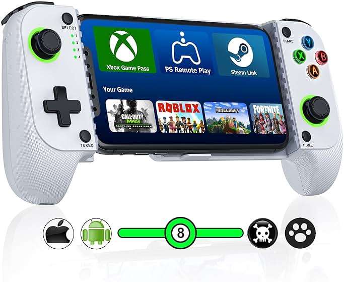 Wireless Mobile Gaming Controller for iPhone/Android, Phone Game Controller Support Phone Case, Colorful Light Hall Joystick, Turbo, Mobile Gaming Gamepad - Image 1