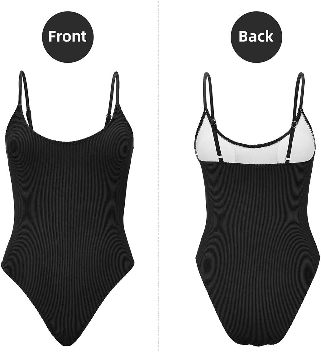 Zando One Piece Swimsuit Women Sexy Ribbed Swim Suits for Women 2025 Bathing Suit Open Back Swimsuits Slimming Women Swimwear - Image 2