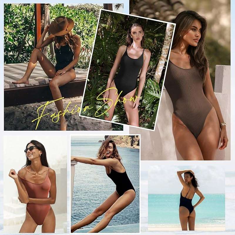 Zando One Piece Swimsuit Women Sexy Ribbed Swim Suits for Women 2025 Bathing Suit Open Back Swimsuits Slimming Women Swimwear - Image 5