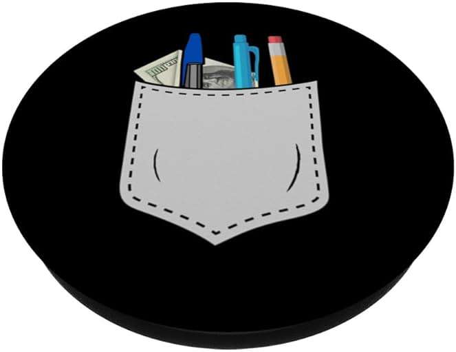 Fun Men's T-Shirt With Pocket Protector Pen Holder Gifts PopSockets Standard PopGrip - Image 2