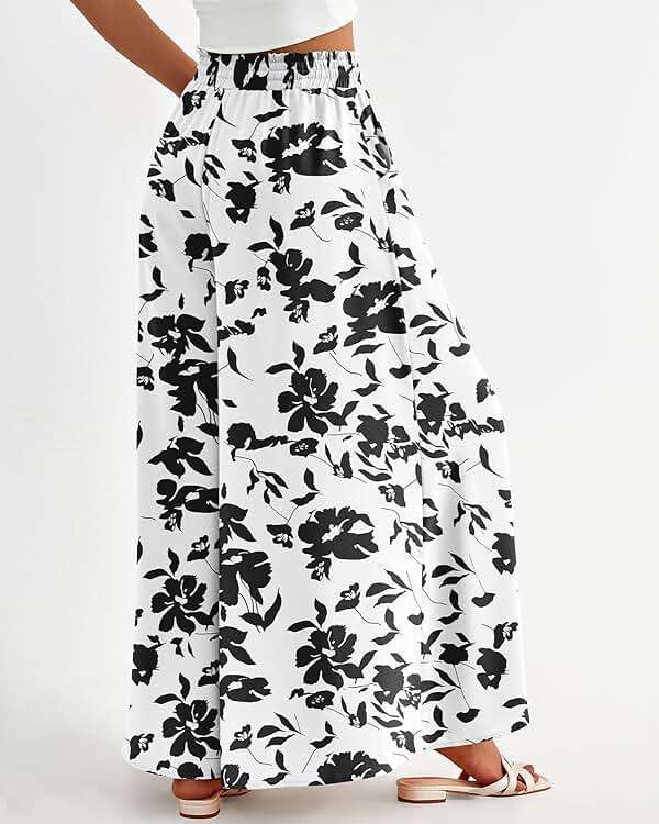 BTFBM Wide Leg Palazzo Pants for Women 2026 Summer Spring Casual High Waisted Flowy Trousers Boho Beach Vacation Outfits - Image 4