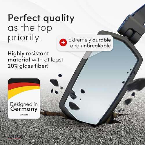 WITTKOP Bike mirror | Large HD field of vision | 360° rotatable & foldable | Mounting above & below | Break-proof & durable | ebike accessories, bike mirror handlebar mount, bicycle mirrors - Image 3