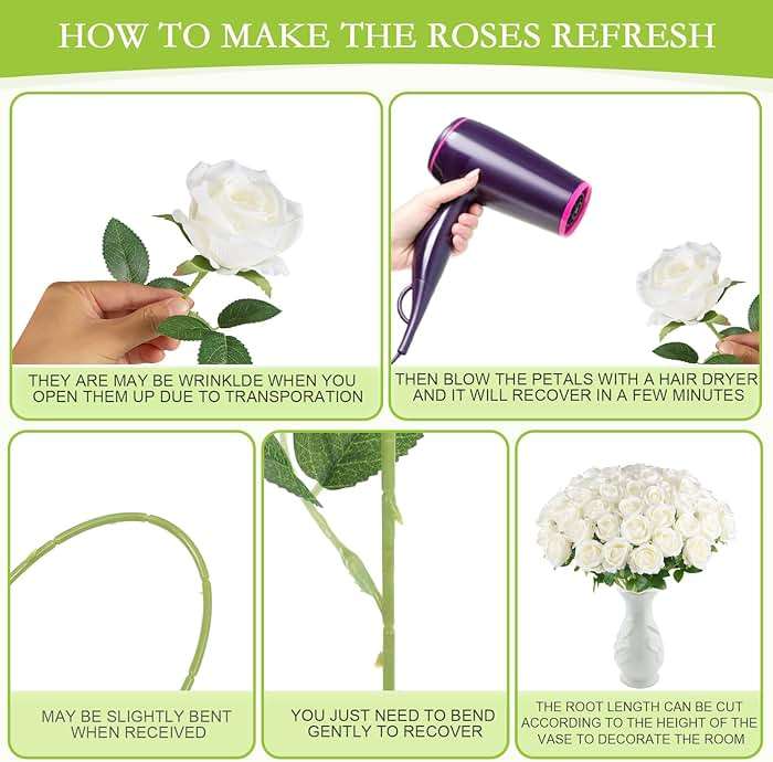 Hananona 50 Pcs Artificial Roses in Bulk, Fake Velvet Silk Roses Realistic Rose for Wedding Centerpieces Flower Arrangement Home Decor (50, White) - Image 4