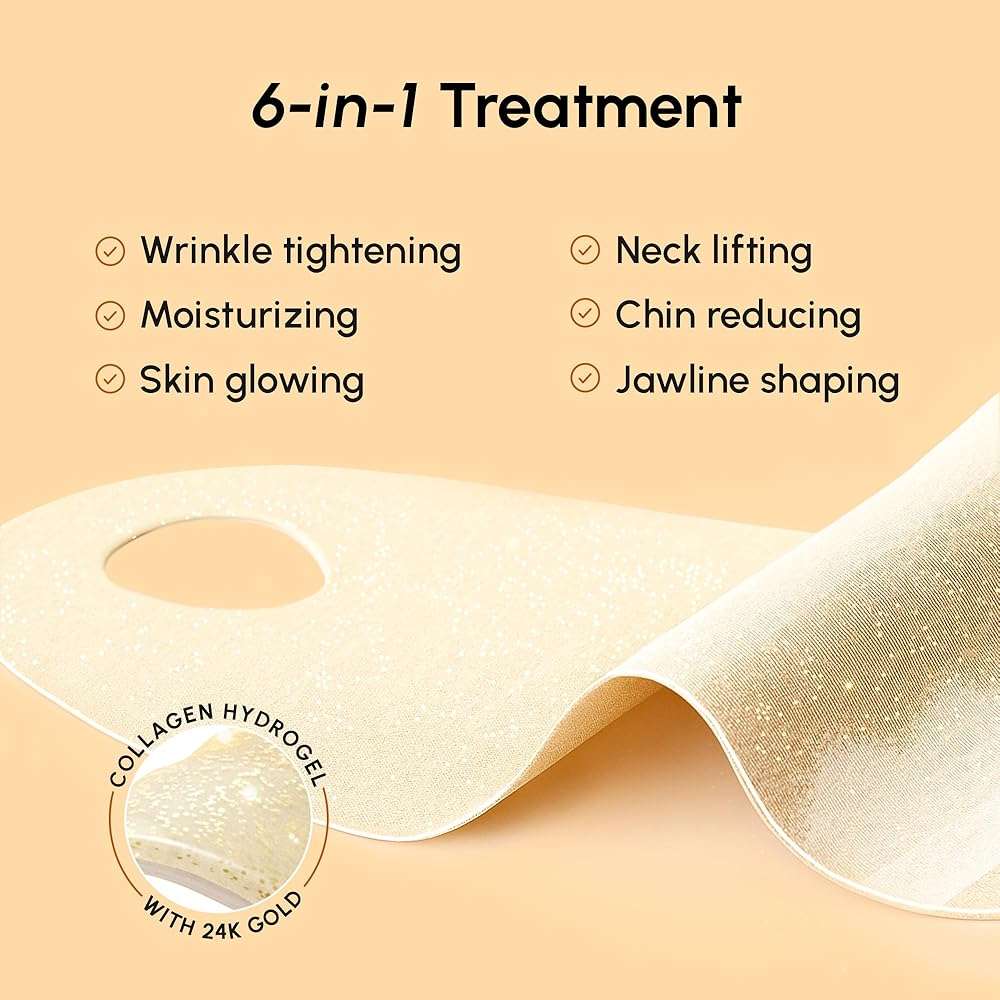 MAREE V Line Lifting Mask with 24K Gold – Deep Collagen Face Mask for Women – Jawline Shaper Mask with Retinol & Hyaluronic Acid – Neck Tightening & Firming - Double Chin Strap for Face Lift - Image 7