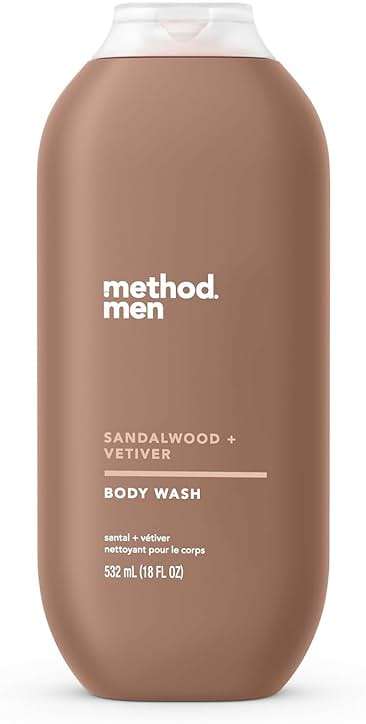 Method Men Body Wash, Sandalwood + Vetiver, Paraben and Phthalate Free, 18 fl oz (Pack of 1) - Image 1