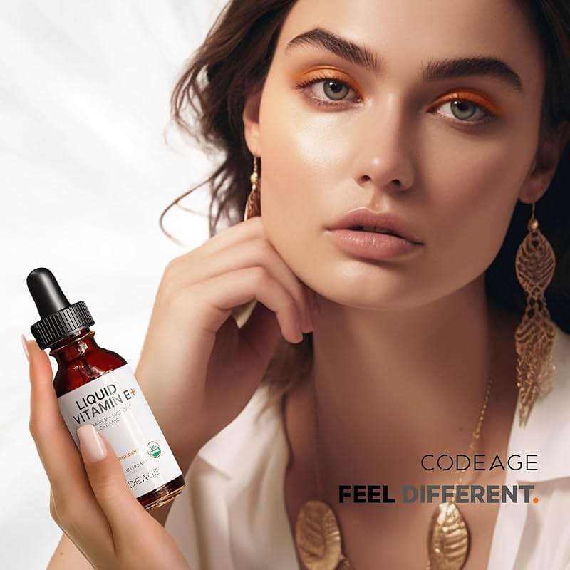 Codeage Liquid Vitamin E+ - USDA-Certified Organic Vitamin E - 2-Month Supply - D-Alpha Tocopherol Acetate, Organic MCT Oil, Orange Fruit Oil, Unflavored, Non-GMO, Vegan, Gluten-Free, 2 fl oz - Image 7