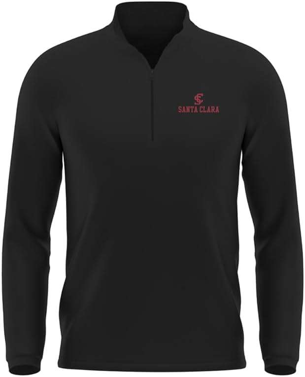 Official NCAA Collegiate Men's Active Sport Quarter Zip Pullover, Left Chest Logo Charcoal Collection - Image 1