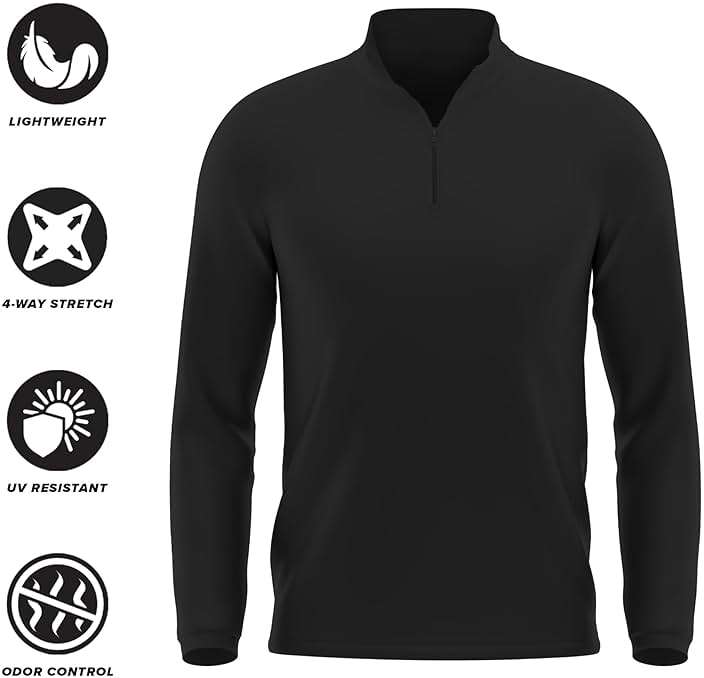 Official NCAA Collegiate Men's Active Sport Quarter Zip Pullover, Left Chest Logo Charcoal Collection - Image 4