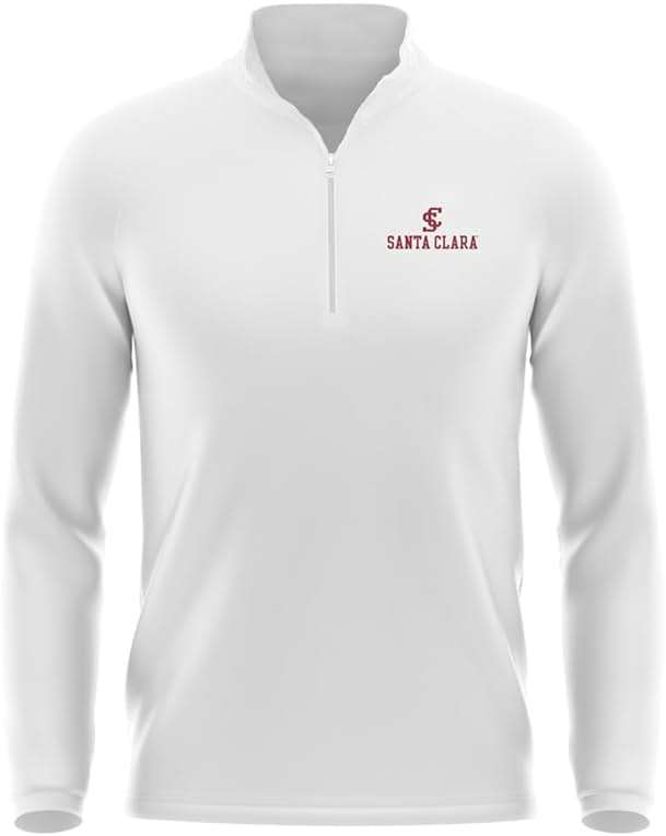 Official NCAA Collegiate Men's Active Sport Quarter Zip Pullover Left Chest Logo White Collection - Image 1