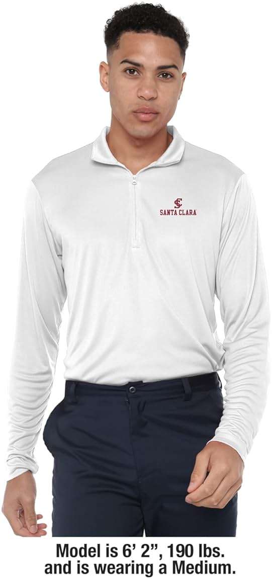 Official NCAA Collegiate Men's Active Sport Quarter Zip Pullover Left Chest Logo White Collection - Image 3