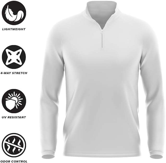 Official NCAA Collegiate Men's Active Sport Quarter Zip Pullover Left Chest Logo White Collection - Image 4