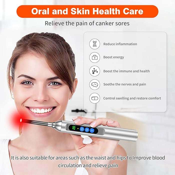 Red Light Cold Sore, Cold Sore Treatment Device, Red Light Therapy Wand for Cold Sore Lips Nose Face Hand, Target Skin Small Area - Image 2
