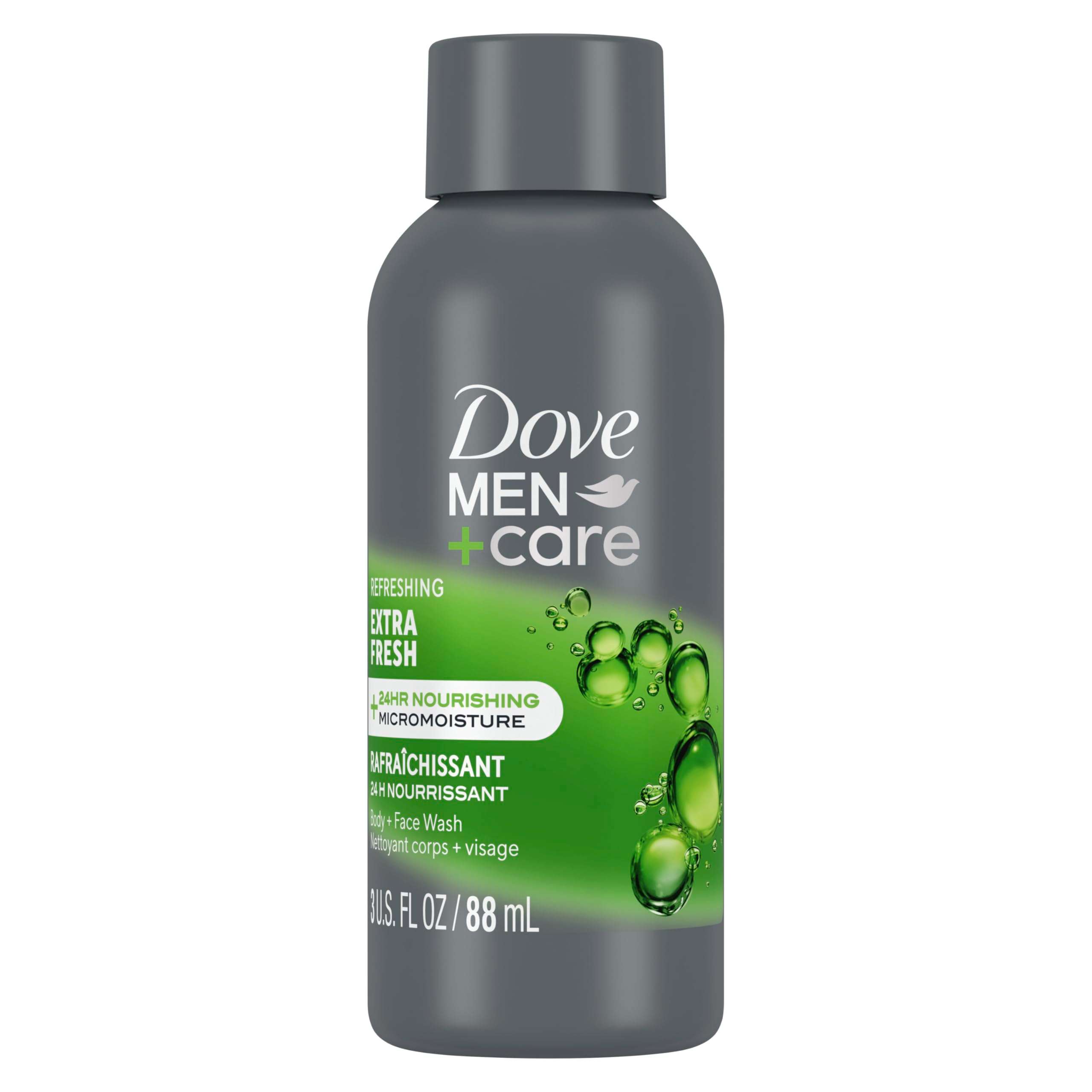 Dove Men+Care Refreshing Extra Fresh with 24-Hour Nourishing Micromoisture Technology Body Wash for Men 3 oz - Image 1