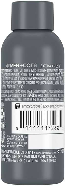Dove Men+Care Refreshing Extra Fresh with 24-Hour Nourishing Micromoisture Technology Body Wash for Men 3 oz - Image 2