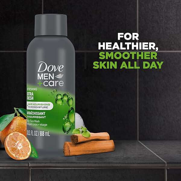 Dove Men+Care Refreshing Extra Fresh with 24-Hour Nourishing Micromoisture Technology Body Wash for Men 3 oz - Image 4