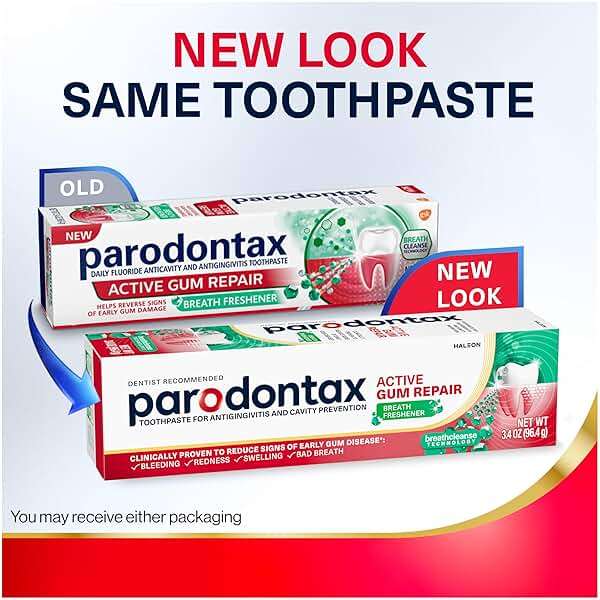 Parodontax Active Gum Repair Breath Freshener Toothpaste, Clinically Proven to Reverse Signs of Early Gum Disease, 3.4 oz (3 Pack) - Image 9