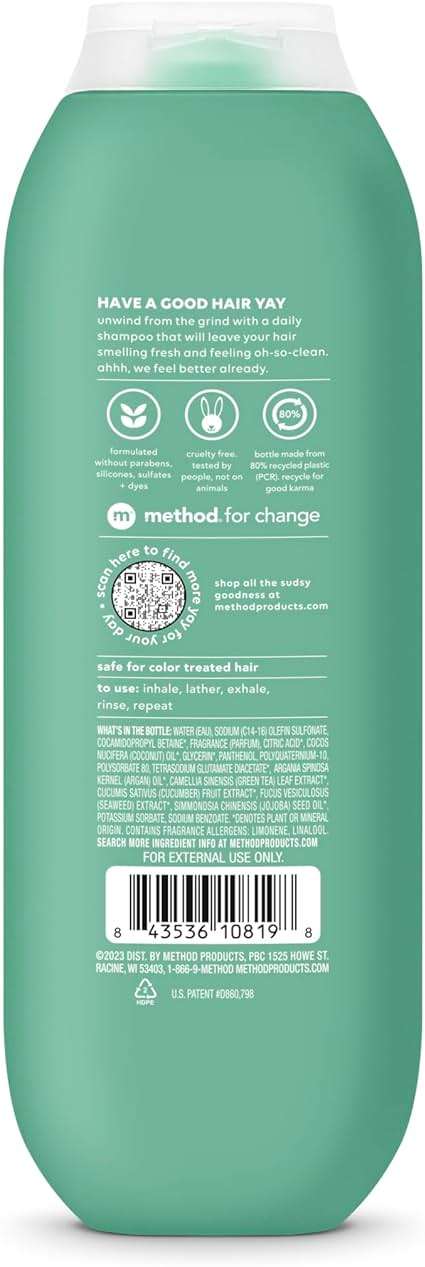 Method Daily Zen Shampoo - Daily Clean for All Hair Types, Softens and Nourishes Hair, Color Safe - Sulfate Free - 14 oz - Image 2