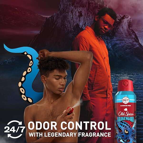 Old Spice Aluminum Free Body Spray for Men, 24/7 Odor Protection, 24/7 Lasting Fragnance & Freshness, Cologne Quality Scent, Krakengard with Deep Ocean Scent, 5.1 oz (Pack of 2) - Image 3