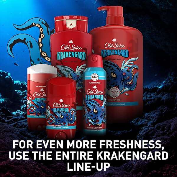 Old Spice Aluminum Free Body Spray for Men, 24/7 Odor Protection, 24/7 Lasting Fragnance & Freshness, Cologne Quality Scent, Krakengard with Deep Ocean Scent, 5.1 oz (Pack of 2) - Image 8