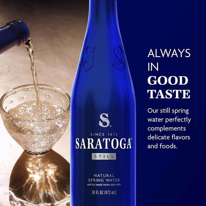 Saratoga Spring Water Bottles, 6 Pack – Still Bottled Water – Recycled PET Plastic Bottles – 16 Fl Oz - Image 2