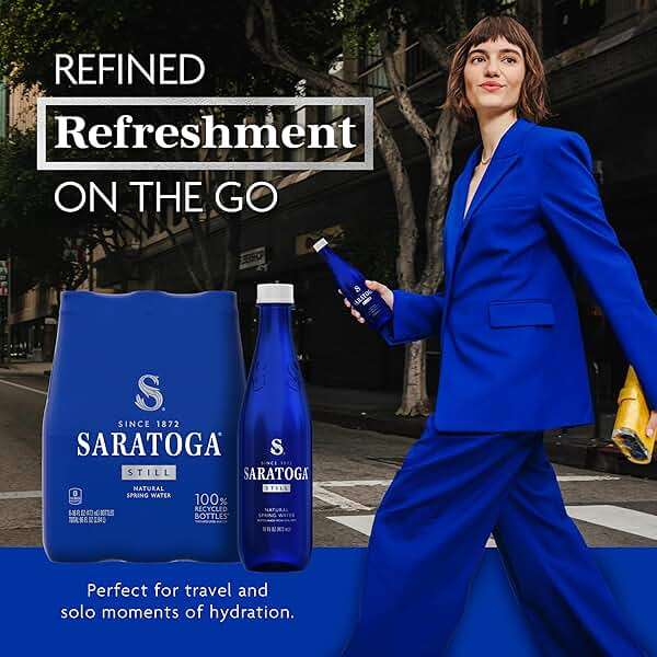 Saratoga Spring Water Bottles, 6 Pack – Still Bottled Water – Recycled PET Plastic Bottles – 16 Fl Oz - Image 4
