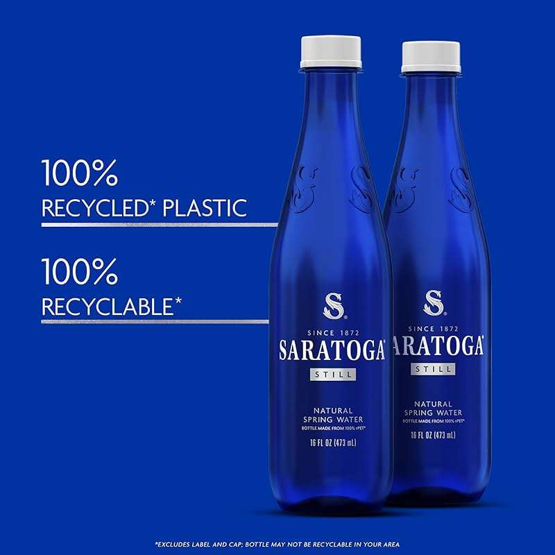 Saratoga Spring Water Bottles, 6 Pack – Still Bottled Water – Recycled PET Plastic Bottles – 16 Fl Oz - Image 5