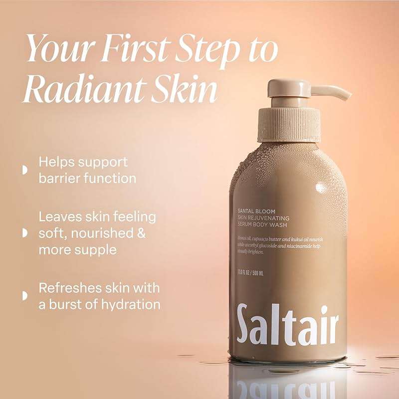 Saltair Body Wash Variety Pack – Santal Vanilla: Santal Bloom & Pink Beach – Moisturizing Body Wash – Scented Shower Gel for Women and Men – 2x 17oz – Paraben & Cruelty-Free - Image 2