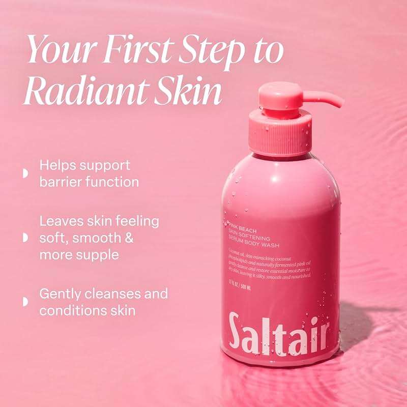 Saltair Body Wash Variety Pack – Santal Vanilla: Santal Bloom & Pink Beach – Moisturizing Body Wash – Scented Shower Gel for Women and Men – 2x 17oz – Paraben & Cruelty-Free - Image 3