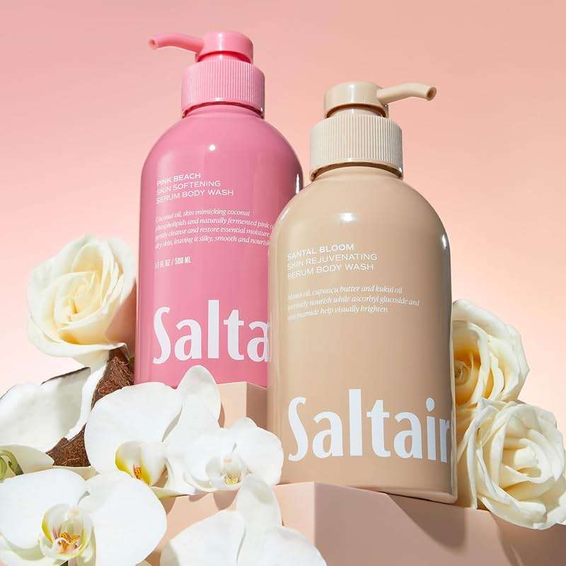 Saltair Body Wash Variety Pack – Santal Vanilla: Santal Bloom & Pink Beach – Moisturizing Body Wash – Scented Shower Gel for Women and Men – 2x 17oz – Paraben & Cruelty-Free - Image 9