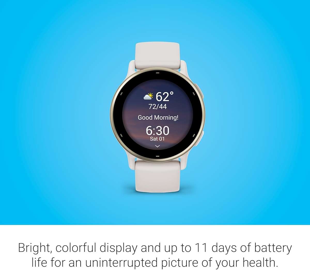 Garmin vívoactive 5, Health and Fitness GPS Smartwatch, AMOLED Display, Up to 11 Days of Battery (Renewed) (Ivory) - Image 3