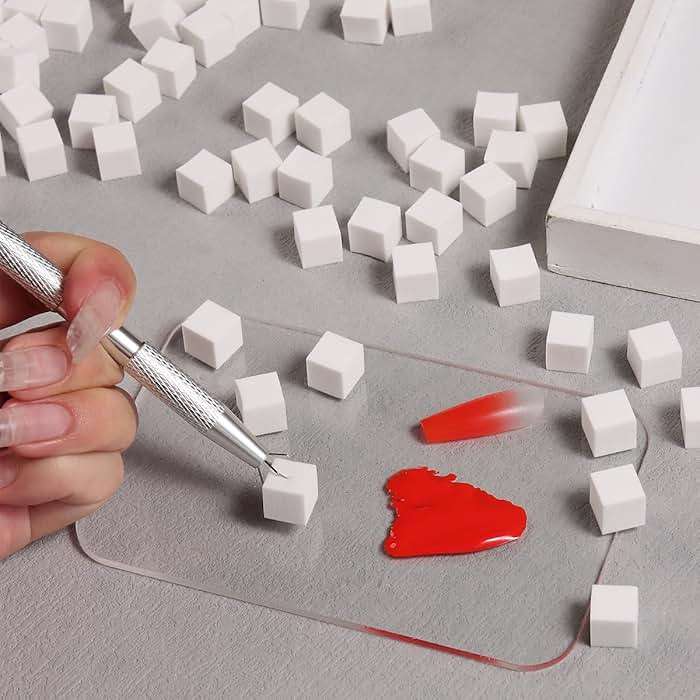 Fcozpjk Soft Sponges with Grabbing Pen for Ombre and Aura Nail Art with Brush, Professional Manicure Nail Art Tools Accessories Supplies, 100 Pieces - Image 5