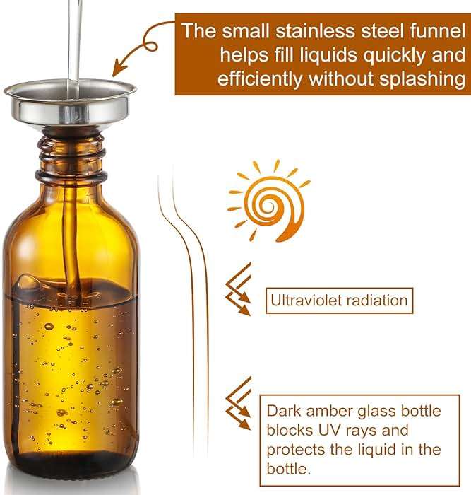 2 oz Dark Amber Glass Dropper Bottles with Measurement Dropper, 4 Pack- 60ml Thick Tincture Bottles with Measured Eye Dropper, Leakproof Essential Oils Bottles for Health, Personal Care & Beauty - Image 8