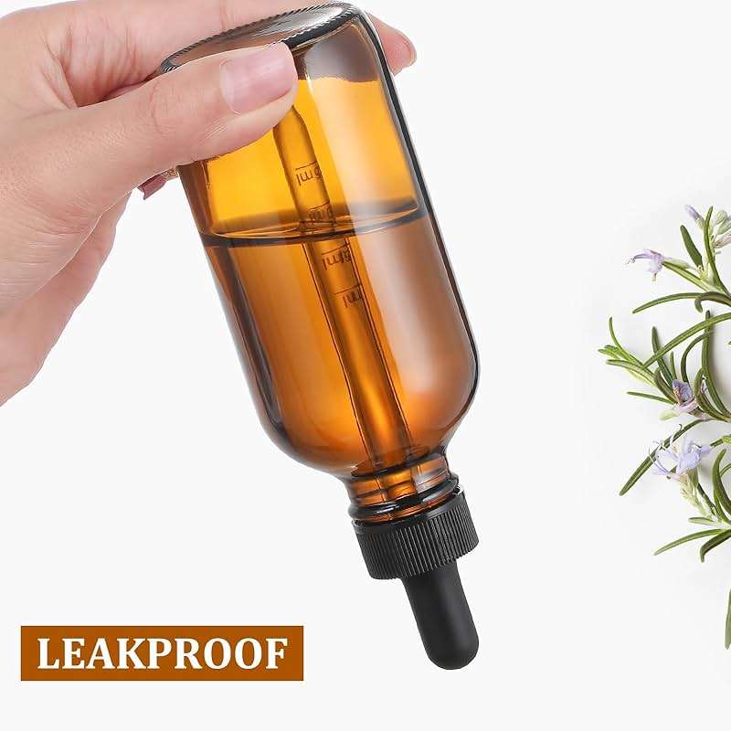 4 Pack, 100ml Dropper Bottles with 2pcs Glass Pipettes(1ml) - Essential Oils Bottles for Health, Personal Care & Beauty - 3.4oz Thick Dark Amber Glass Tincture Bottle with Eye Droppers, Leakproof - Image 9
