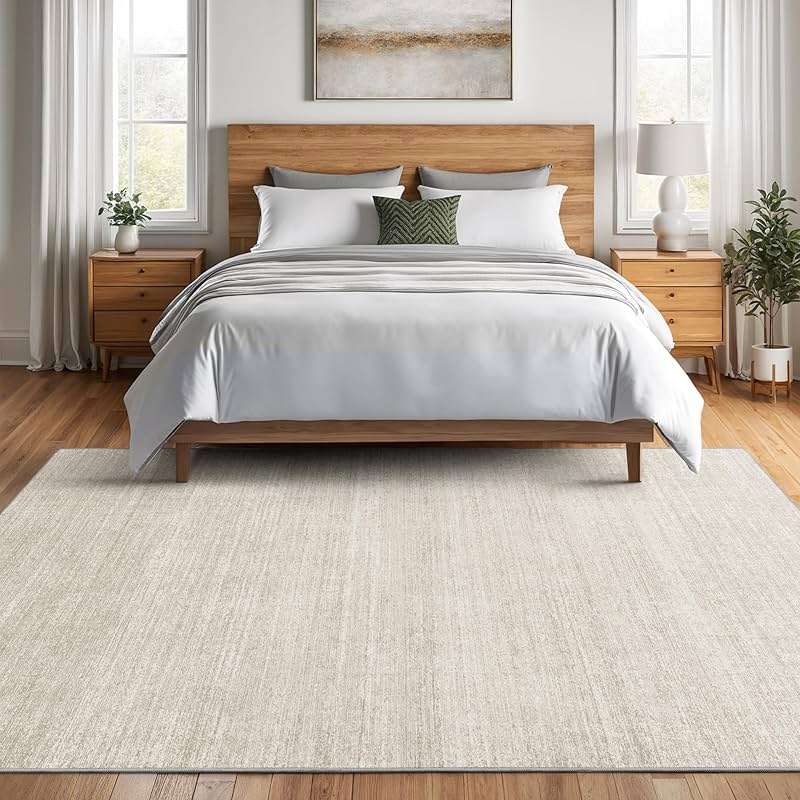 Valenrug Washable Rugs 5x7 - Stain Resistant 5x7 Area Rugs for Living Room, Non Slip Backing Printed Rugs for Bedroom, Folable Machine Washable Area Rug (5'x7', Beige) - Image 3